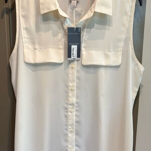 💙Worthington Cream Sleeveless Blouse